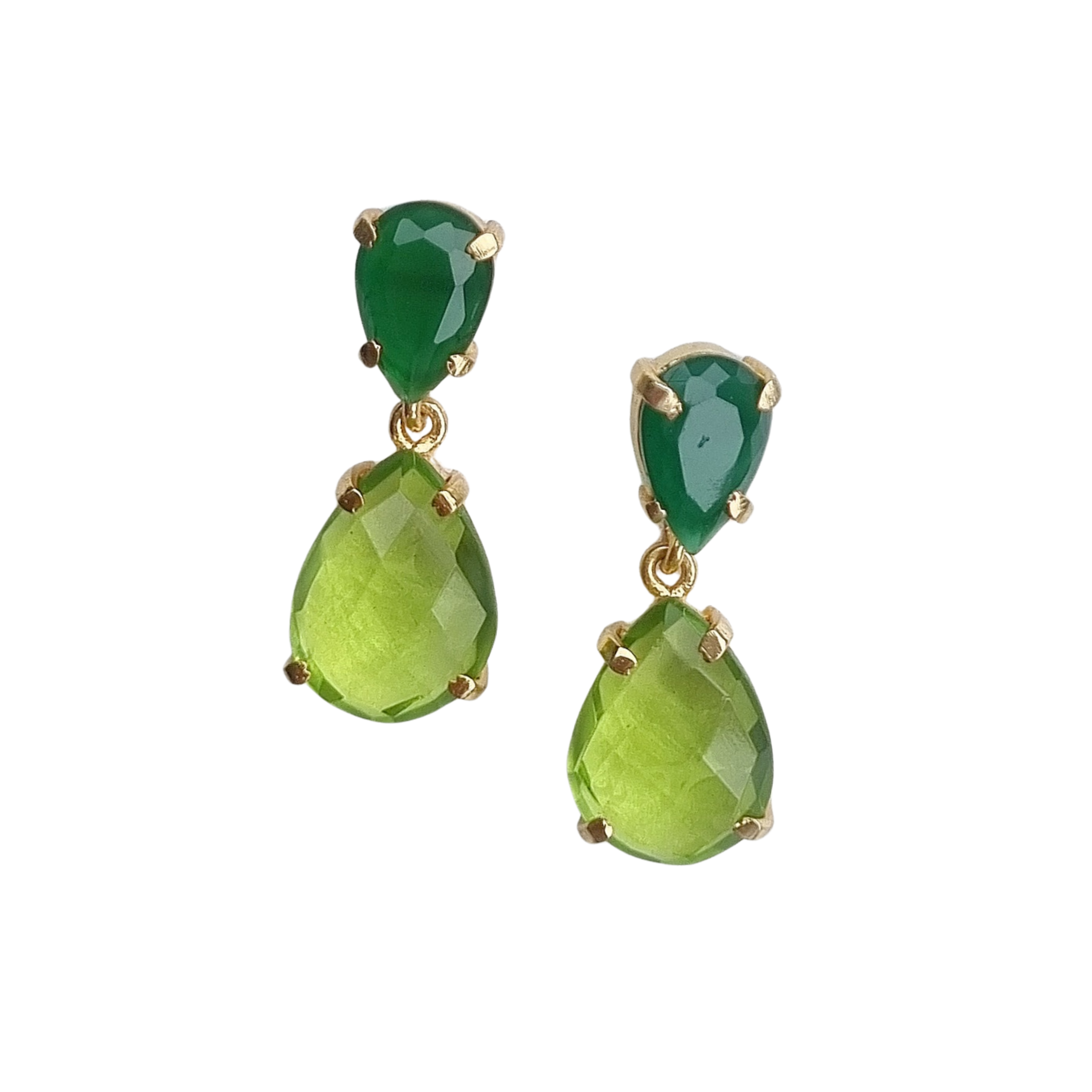 Green clearance gem earrings