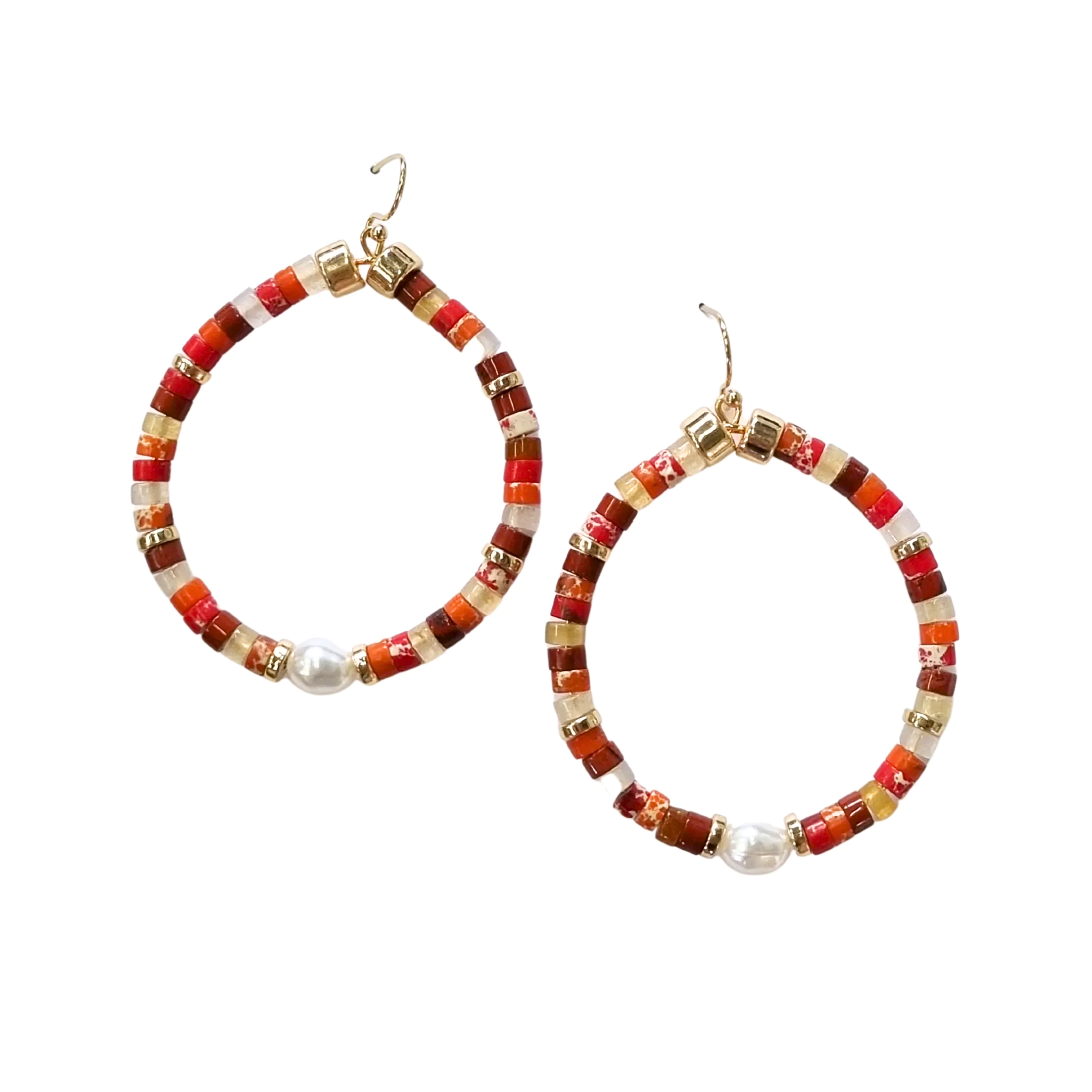 Red on sale beaded earrings