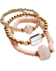 Beaded Bracelet Set 1705147pink