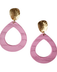 Stacey Teardrop Wood Earring Light Pink