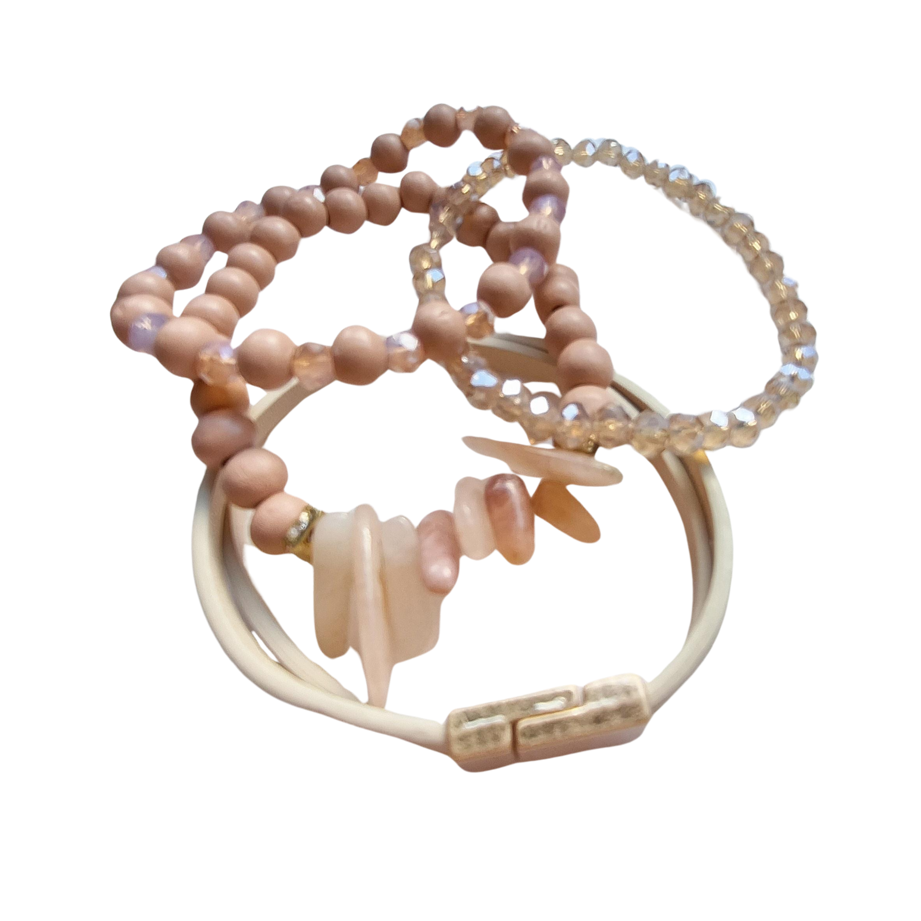 Beaded Bracelet Set 17050410pink